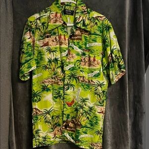 Island Vibes Green Hawaiian Shirt